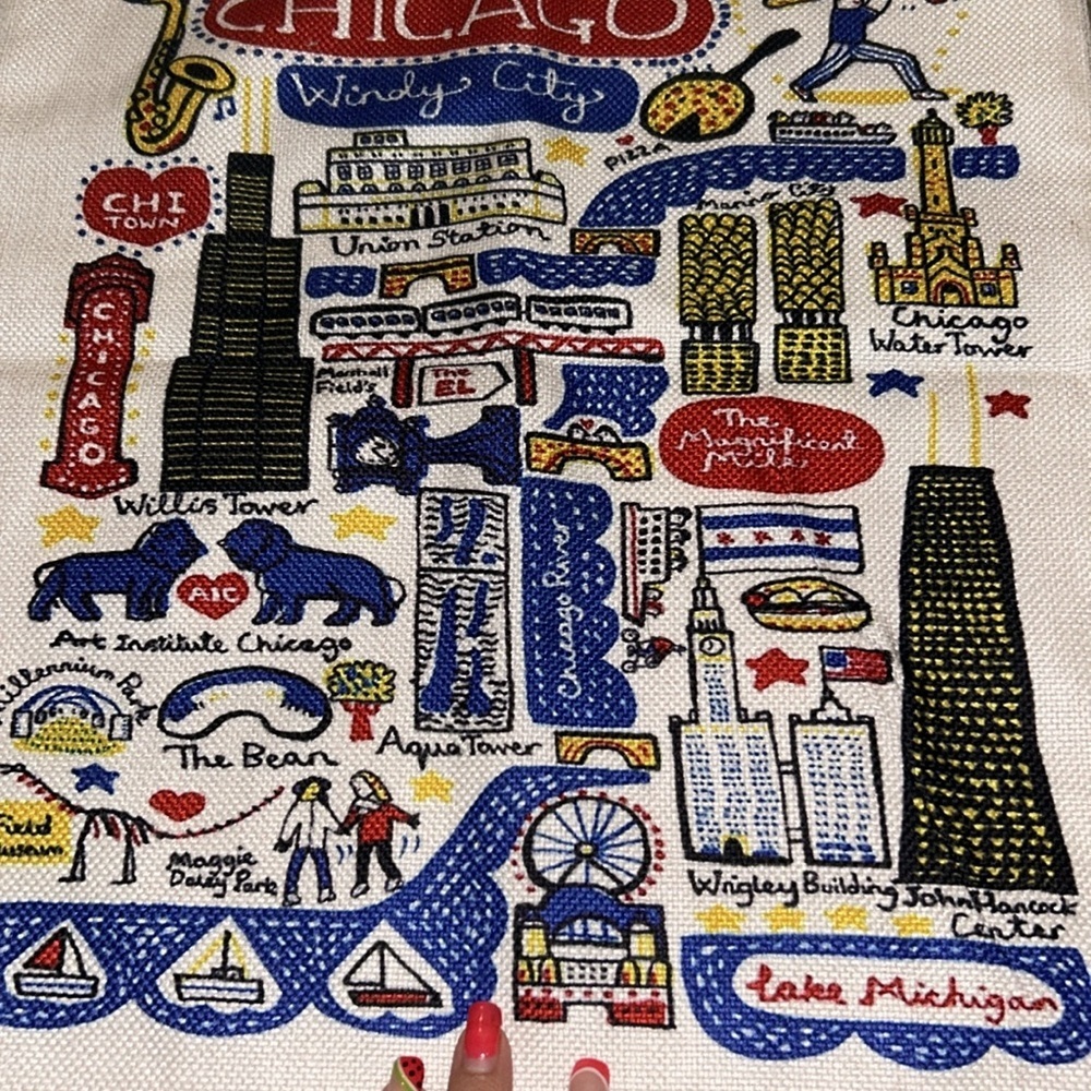 🩵3/$20🩵 Julia Gash Art Chicago Themed Tote Bag - Picture 2 of 2